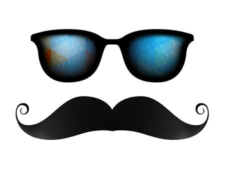 Retro glasses with reflection  EPS 10のイラスト素材