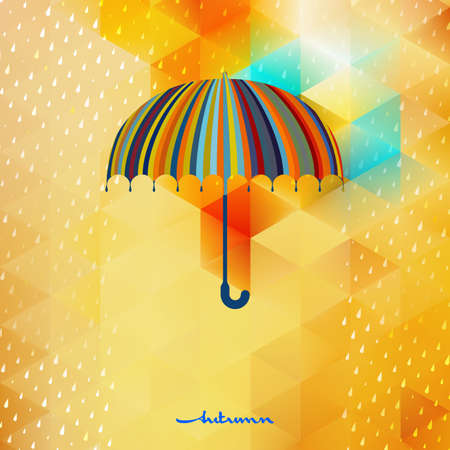 Umbrella and rain drops のイラスト素材