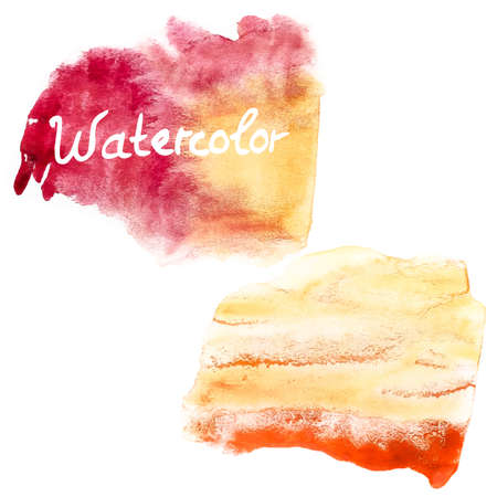 Watercolor art hand paint on white  EPS 10のイラスト素材