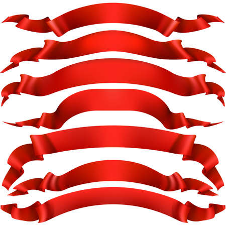 Realistic Red decorative ribbon. EPS 10のイラスト素材
