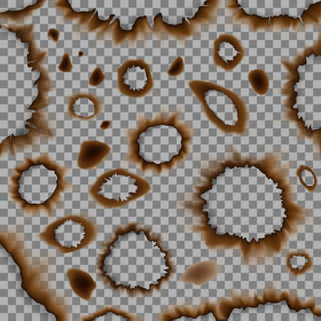 Set of Burnt piece of paper. EPS 10のイラスト素材