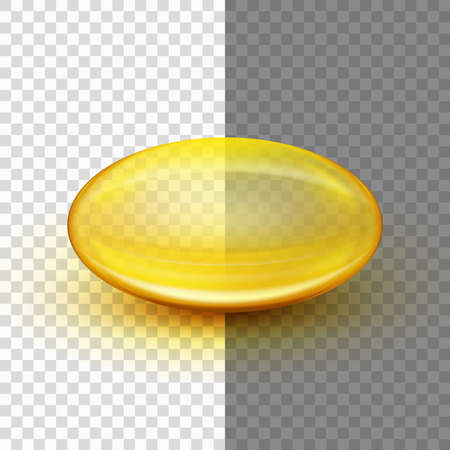 Translucent soft gel capsule object. Fish oil. And also includes EPS 10 vectorのイラスト素材