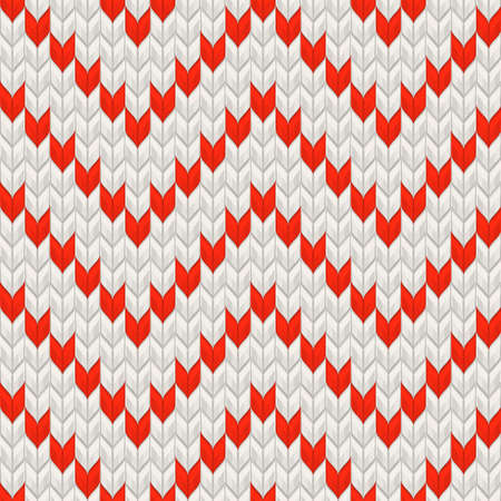 White and Red Holiday seamless pattern with cross stitch embroidered happy new year ornament. Christmas template endless design for package, web sites, textile. And also includes EPS 10 vectorのイラスト素材