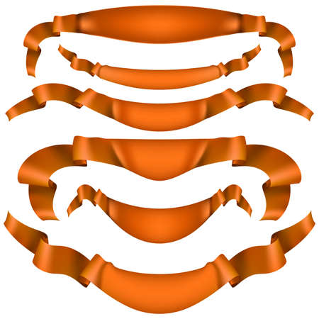 Set of Glossy orange ribbons on a white background. EPS 10 vectorのイラスト素材