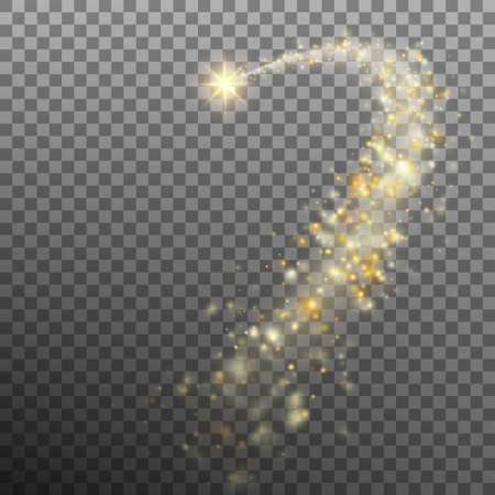 Starry glitter trail on transparent Background. Vector illustration.のイラスト素材