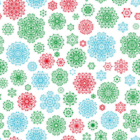 Christmas snowflakes seamless backgroundのイラスト素材