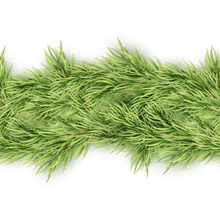 Christmas seamless garland of fir branches. EPS 10 vectorのイラスト素材