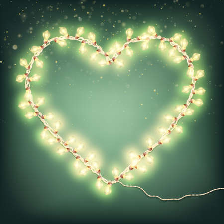 Happy valentines day cards with Garland light. And also includes EPS 10 vectorのイラスト素材