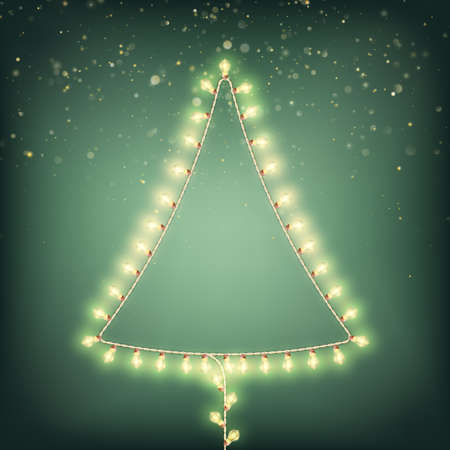 Abstract Christmas tree of lights card vectorのイラスト素材