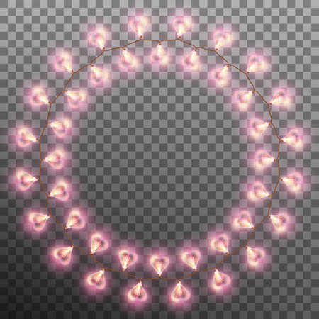 Glowing lamp heart isolated on transparent background.のイラスト素材