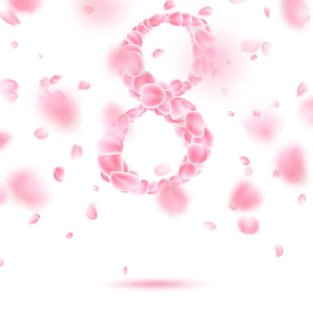 Romantic template of Eight March with falling flower petals blossom. And also includes EPS 10 vectorのイラスト素材