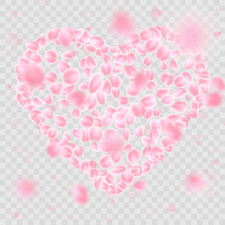 Romantic falling flower petals heart shape. EPS 10 vectorのイラスト素材