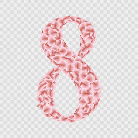 Eight March number in Sakura petals invitation card object. EPS 10 vectorのイラスト素材