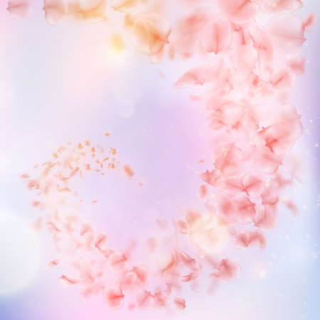 Sakura flying downwind petals on wind. And also includes vectorのイラスト素材