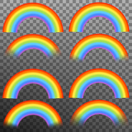 Set of realistic colorful rainbow, isolated on transparent background. And also includes EPS 10 vectorのイラスト素材