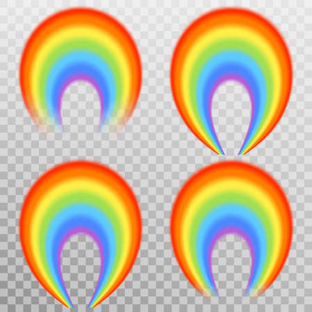 Set of realistic colorful rainbow, isolated on transparent background. And also includes EPS 10 vectorのイラスト素材