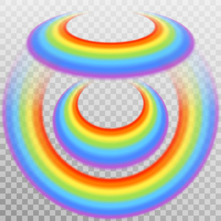 Set of realistic colorful rainbow, isolated on transparent background. And also includes EPS 10 vectorのイラスト素材