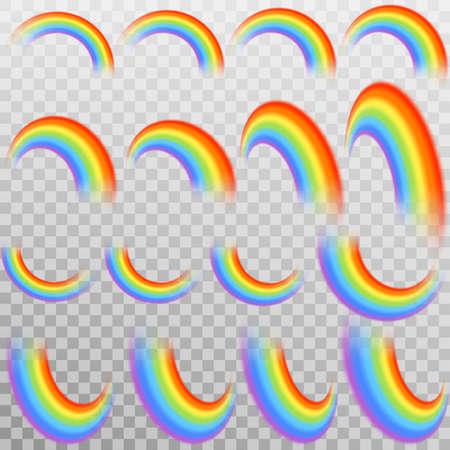 Set of realistic colorful rainbow, isolated on transparent background. And also includes EPS 10 vectorのイラスト素材