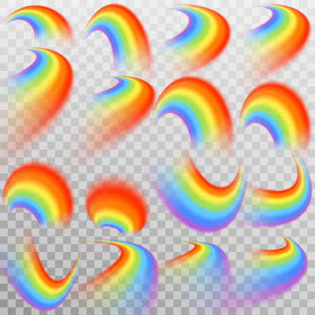 Set of realistic colorful rainbow.のイラスト素材