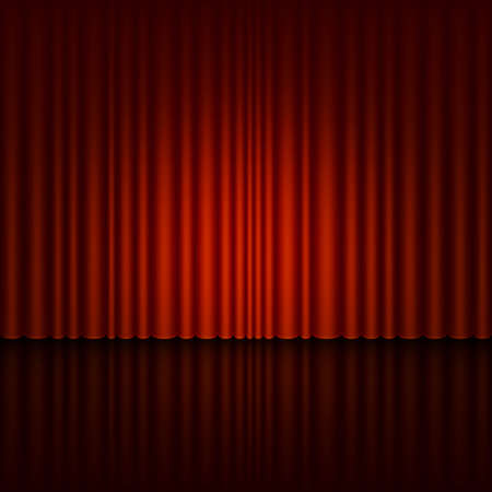 Stage with red curtain. EPS 10 vectorのイラスト素材