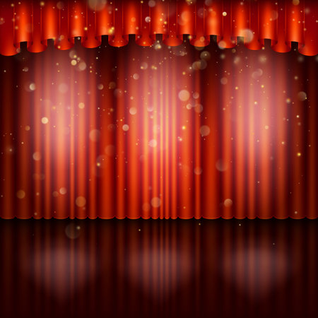 Stage with spotlight and bokeh effect and also includes vector file.のイラスト素材