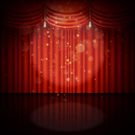 Stage with red curtain. And also includes EPS 10 vectorのイラスト素材