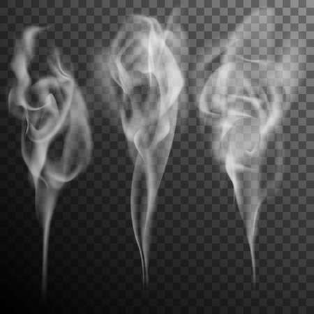 Set of realistic cigarette smoke waves isolated on transparent background. And also includes EPS 10 vectorのイラスト素材