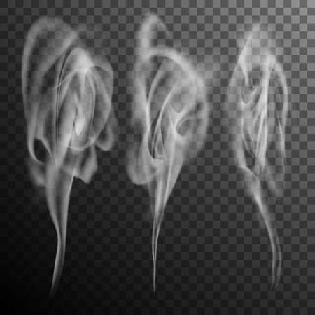 Set of realistic cigarette smoke waves isolated on transparent background. And also includes vectorのイラスト素材