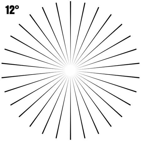Abstract circular geometric burst rays on white background vector.のイラスト素材