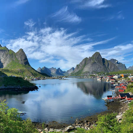 Lofoten islands, Norway. Lofoten is a fishing village in the county of Nordland.の写真素材
