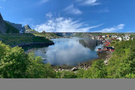 Panoramic view of Lofoten islands, Norway.の写真素材