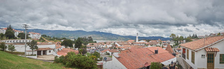 Panoramic view of the city Guatavitaの写真素材
