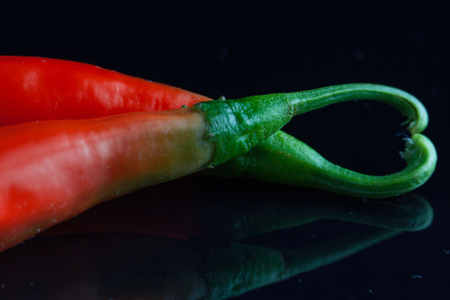 Pepper paprika isolated on blackの写真素材