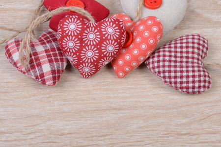 Hearts on wood