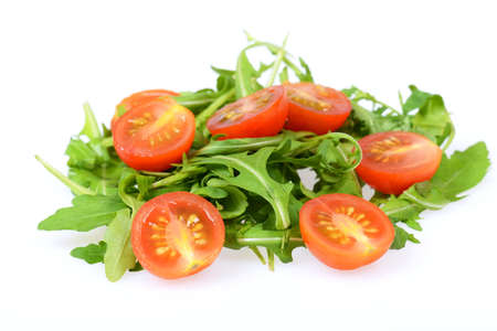 Ruccola with tomatosの写真素材
