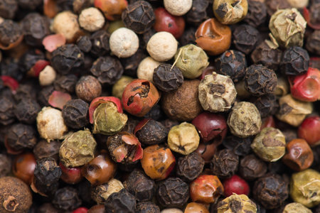 A mix of peppercorns