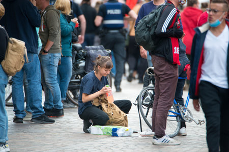 Protests in Trier on the 08.06.2020, Germany, rhineland palatinate, Antifa, demonstration against...