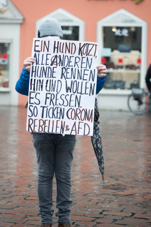 Demonstration in Trier on the 20.01.2021 against the covid-19 regulations in Germany, protest of the...