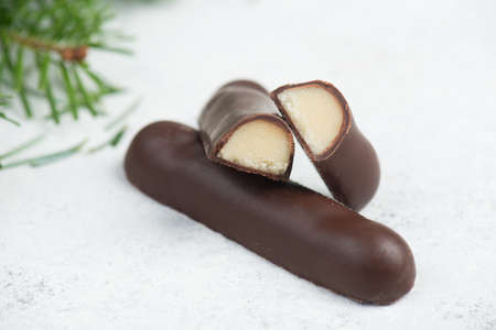 Marzipan bread, typicalg erman christmas sweets called marzipan breadの写真素材