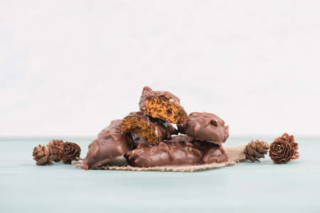 Nurnberg elisen gingerbread with almonds, traditional german christmas sweetsの写真素材