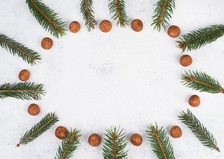 Marzipan potatoes, in german called Marzipankartoffeln, with cacao powder, sweets for christmas