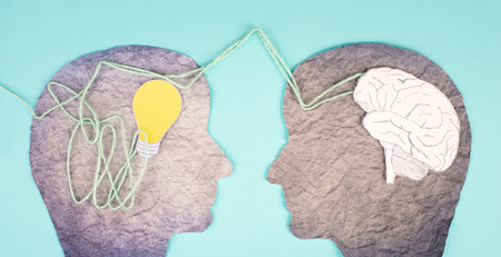 Two people exchanging their thoughts and ideas, brainstorming for new concepts, inspiring each...
