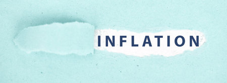 Inflation, financial crash, euro banknotes, economy development and increasing prices, high living costsの写真素材