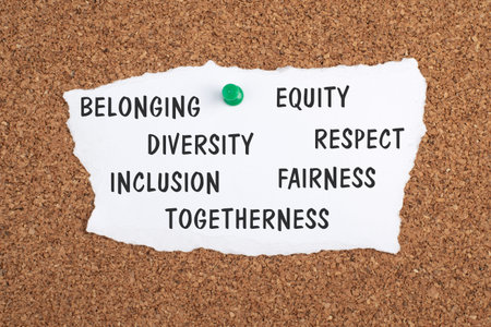 Diversity, equity and inclusion, human rights, fairness and respect, no discrimination and racism,...