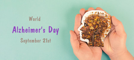 Alzheimer awareness day, dementia diagnosis, Parkinson disease, memory loss disorder, brain with...