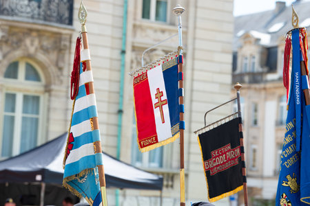 National Day Luxembourg, celebration of the Grand Duke's birthday, military parade with Luxembourg army, police, fire department, rescue service and armed forces, Luxembourg city, 23.06.2024の写真素材