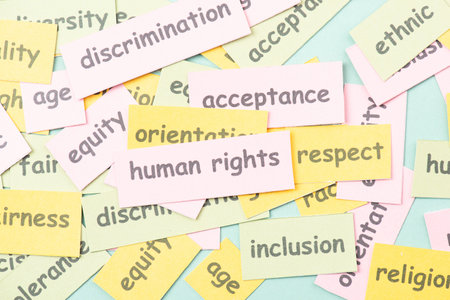 Human rights, equality, diversity, justice and hope concept, respect each other, tolerance and human relationshipの写真素材