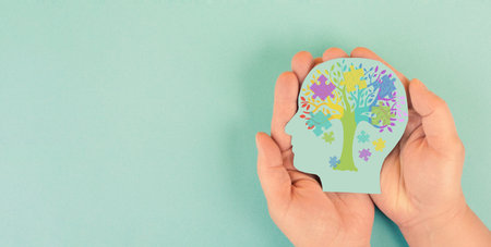Alzheimer awareness day, dementia diagnosis, Parkinson disease, mind with memory loss disorder, brain with puzzle or jigsaw piecesの写真素材