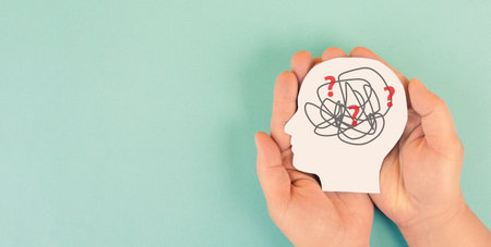 Mind with question mark, education and business concept, confusion, brain searching for answers, brainstorming for ideaの写真素材