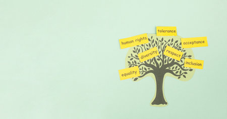 Human rights, inclusion, tolerance, equality and diversity concept, acceptance tree, multicultural societyの写真素材